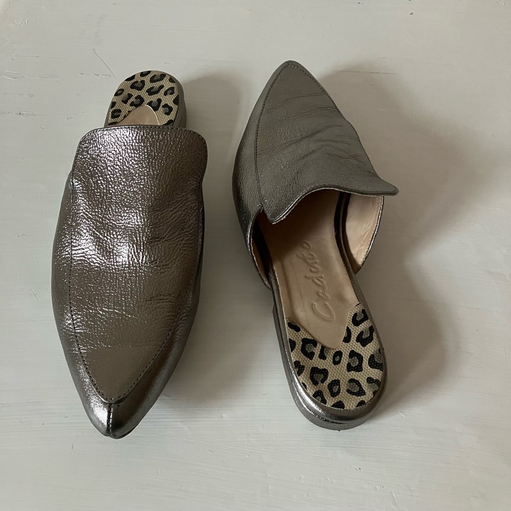 Metallic gray loafers from Caduto